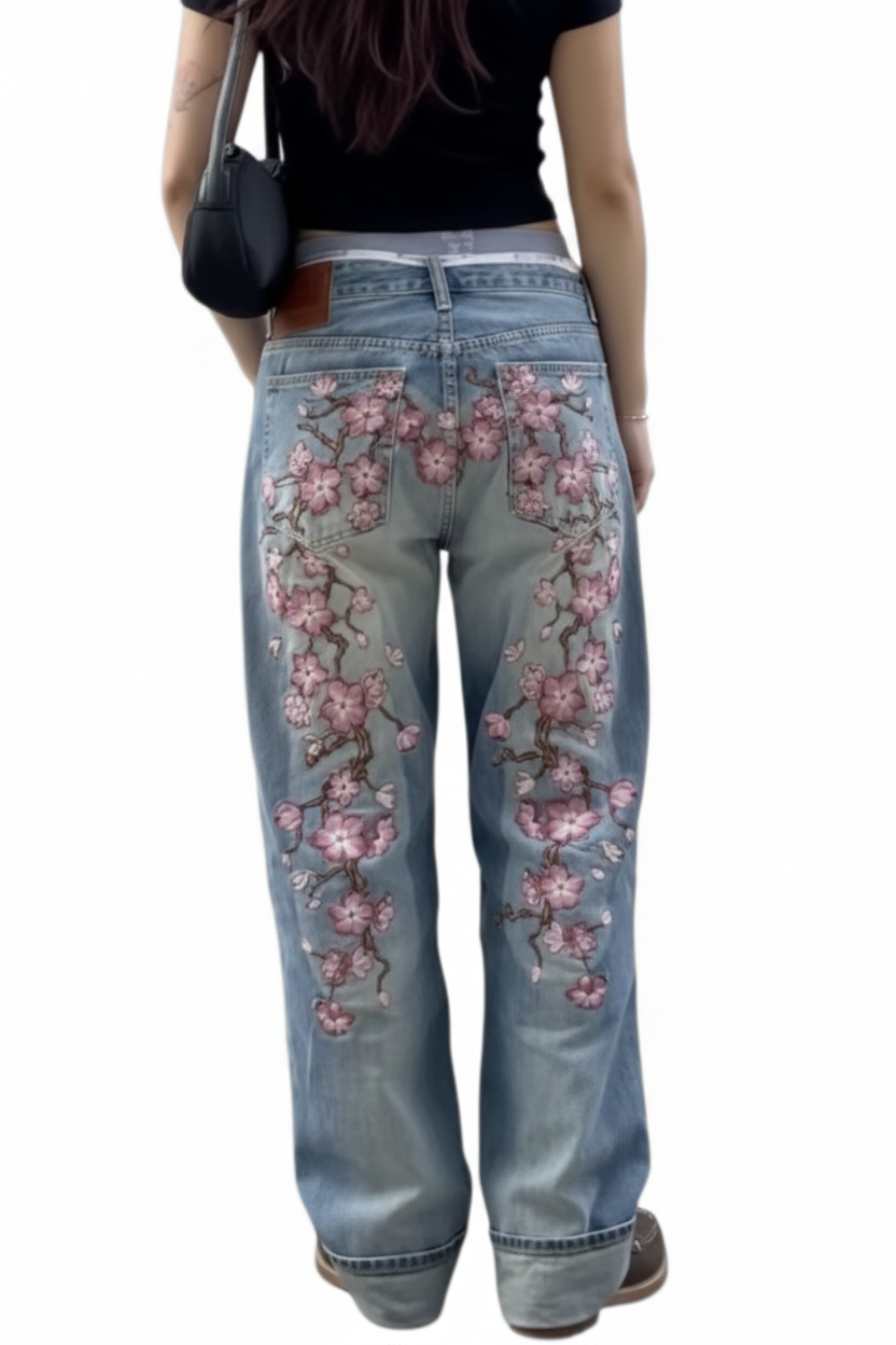 TR Bootcut Jeans Pink Stitch