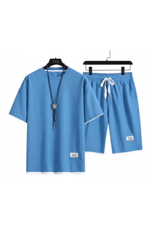 Graffiti Short Set Baby Blue